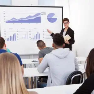 a man giving a Powerpoint Presentation