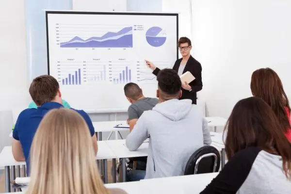 a man giving a Powerpoint Presentation